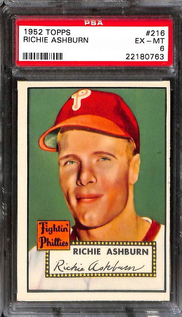 1952 Topps #216 RICHIE ASHBURN PSA 6 EX-MT 22180763