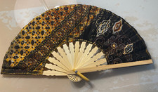 Fan Hand Bamboo Cloth Black Handmade Indonesia New Avenico Summer Fashion 161