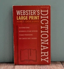 Webster's Dictionary Large Print School Home Office USA Printed Paperback⭐