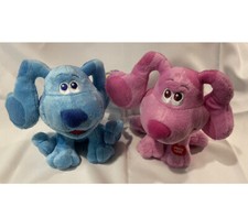 Set of 2 Blues Clues Plush Dogs Blue Pink - 6 Very Good Condition