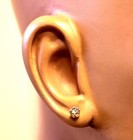 New 14k yellow gold .59ct I2 H round diamond stud earrings .91g butterfly backs — photo 7