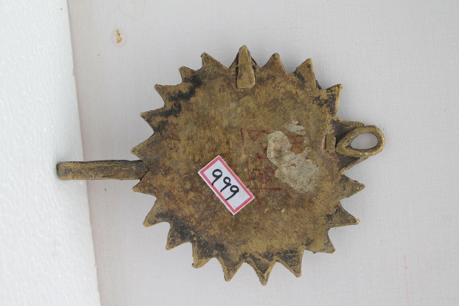 Old Brass Hook Wall Hanging Handcrafted Engraved Rich Patina NH999 - Photo 12 sur 12