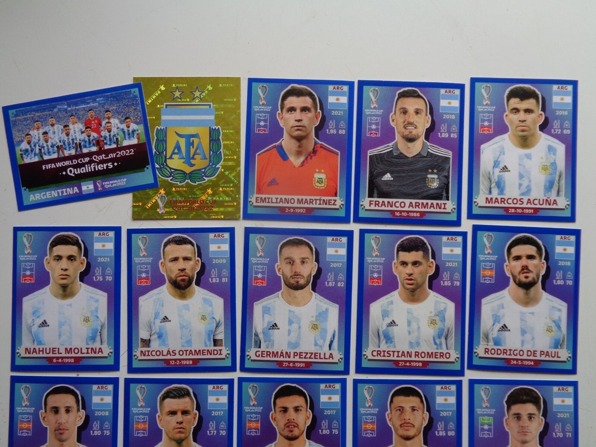 Lionel MESSI complete Argentina 20 Team set PANINI BLUE Qatar 2022