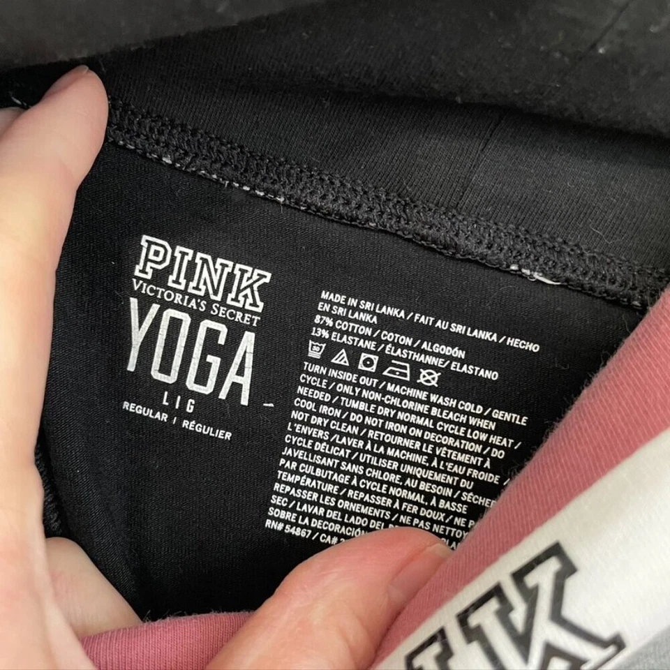VS PINK VICTORIA'S SECRET 粉色 瑜伽 黑色 色块 腰带 瑜伽裤 大号 — 第 4/4 张图片