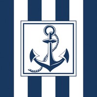 "20 Servietten \"Anchor Blue\" Maritim Schiff-Anker Dunkel-Blau Weiß*33X33 Streifen"