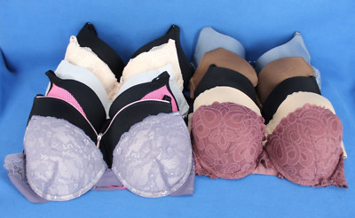 Jessica Bluxe Wacoal Mamia & more Padded Push Up Bra Bundle Lot Size 34C #E7340