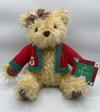 Hallmark Merrily Teddy Bear Christmas Plush Stuffed Animal Toy Red  Green Plaid