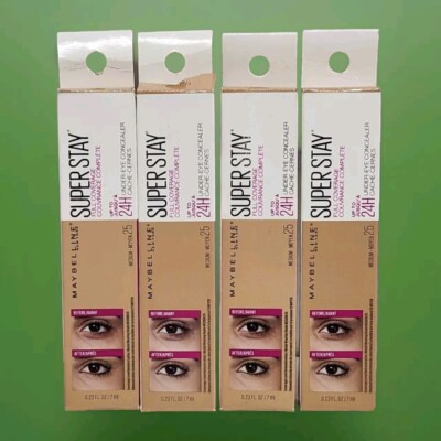 Maybelline Superstay 24Hr Full Coverage Under-Eye Concealer 25 Medium 4pcs New