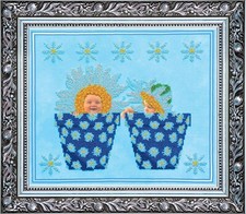 DIY Bead Embroidery Needlepoint Kit "Twins " Stitching Handmade Beadwork
