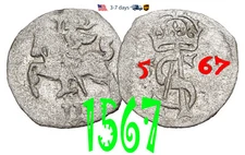 Lithuania Dwudenar 2 Denar 1567 - Sigismund II Silver Coin #31672