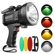 BIGSUN Rechargeable Spotlight, High Lumens 1000,000 LED  Assorted Sizes 