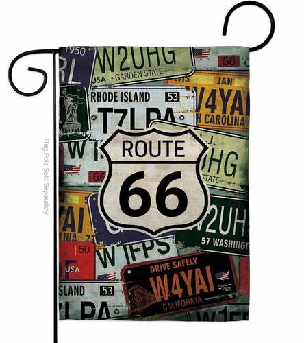 Ruta 66 Platos Jardín Bandera Histórico Patriótico Decorativo Regalo Patio Casa Banner - Imagen 2 de 17