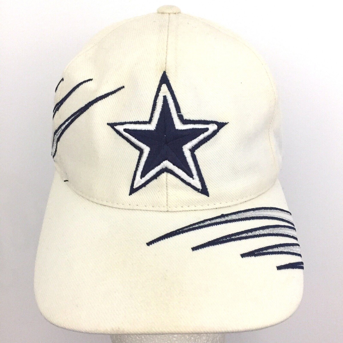 Vtg Dallas Cowboys Hat All Over Slash Stripe Logo Wool Blend Football Ball  Cap
