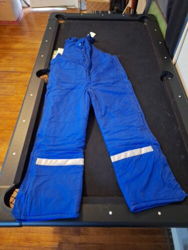 Bulwark FR Insulated Overalls Bibs Flame Resistant Men Work Pants L-ln Blue - Picture 1 of 5