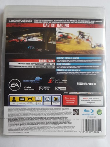 Need For Speed Shift 2-Unleashed Limited Edition Sony PlayStation 3 PS3 - Picture 2 of 2
