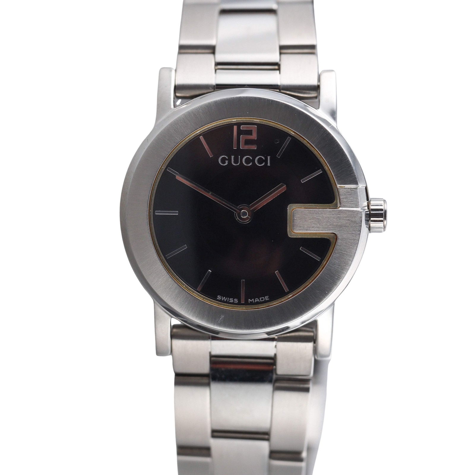 Gucci G Classic Black Dial Steel Ladies Watch YA101505-image