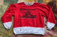 VTG US NAVY Pullover Sweatshirt Mens XL Red Armed Forces Military USA Made