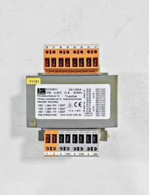 BLOCK B 0310071 IP00 Transformator Pri, 208-600VAC50/60Hz Sec, 24-115VAC50/60Hz