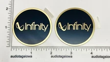 Infinity Speaker Grill Badge Logo Emblem Round Pair Gold Aluminum