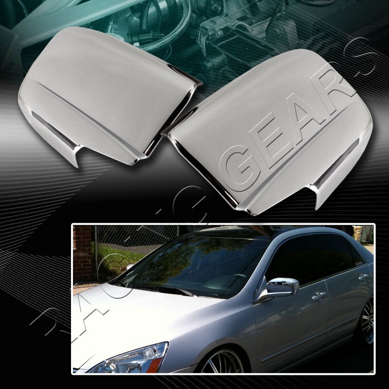 FOR HONDA ACCORD COUPE SEDAN CHROME ABS SIDE VIEW MIRROR COVERS CAP 2-PCS LH+RH