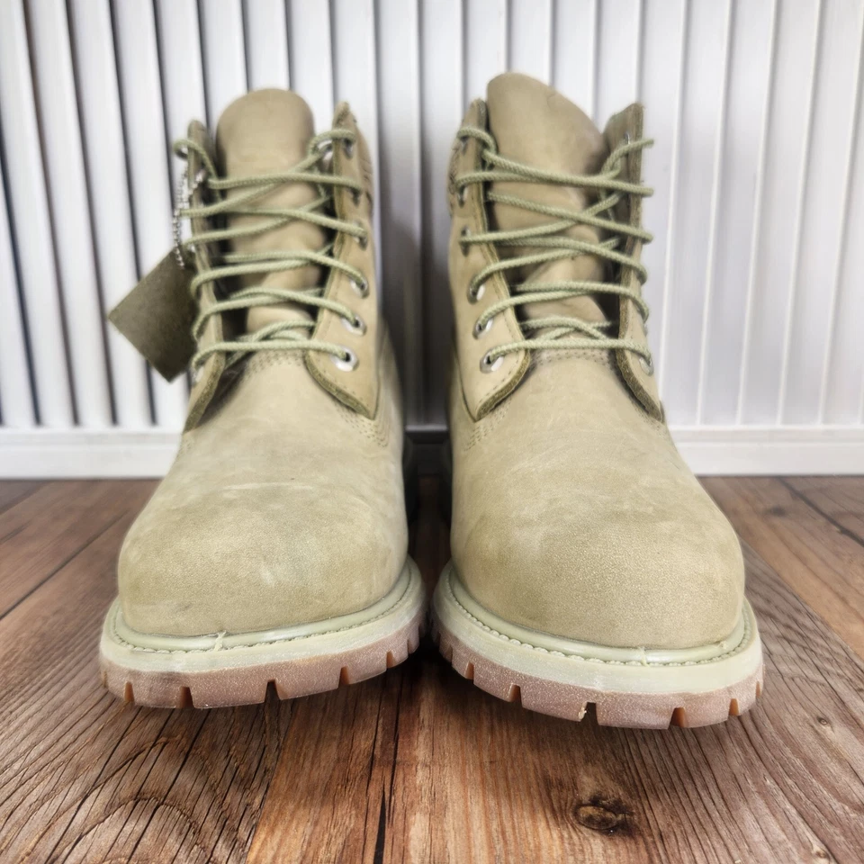 Timberland 6" Premium WP Boot Henna Womens Sz 7.5 Green Insulated Combat Nubuck - Image 2 of 4