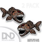 Woodland Camo Skeleton Fish Decal Truck Car Boat Sticker Fishing 2 Pack