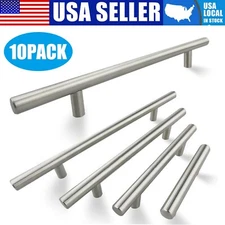 10Pack Brushed Nickel Kitchen Cabinet Pulls Stainless Steel Drawer T Bar Handles