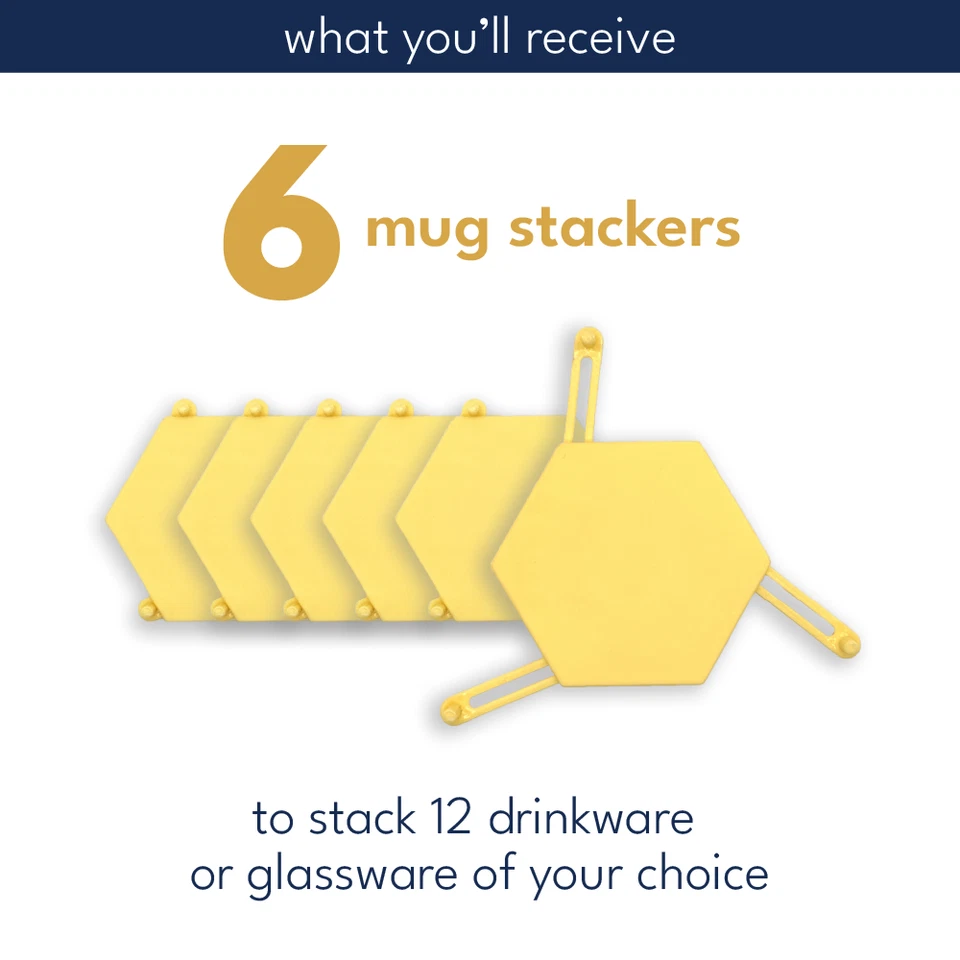 Mug Organizing Stackers (set of 6) - drinkware organization, one size fits all - Image 2 of 4