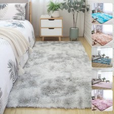 Soft Shaggy Large Area Rug Fluffy Tie-Dye Floor Non-SLIP Mat Living Room Bedroom
