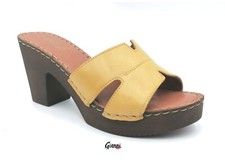 Cinzia Soft sandali scalzati donna tacco plateau zoccoli eff. legno pelle Kayak
