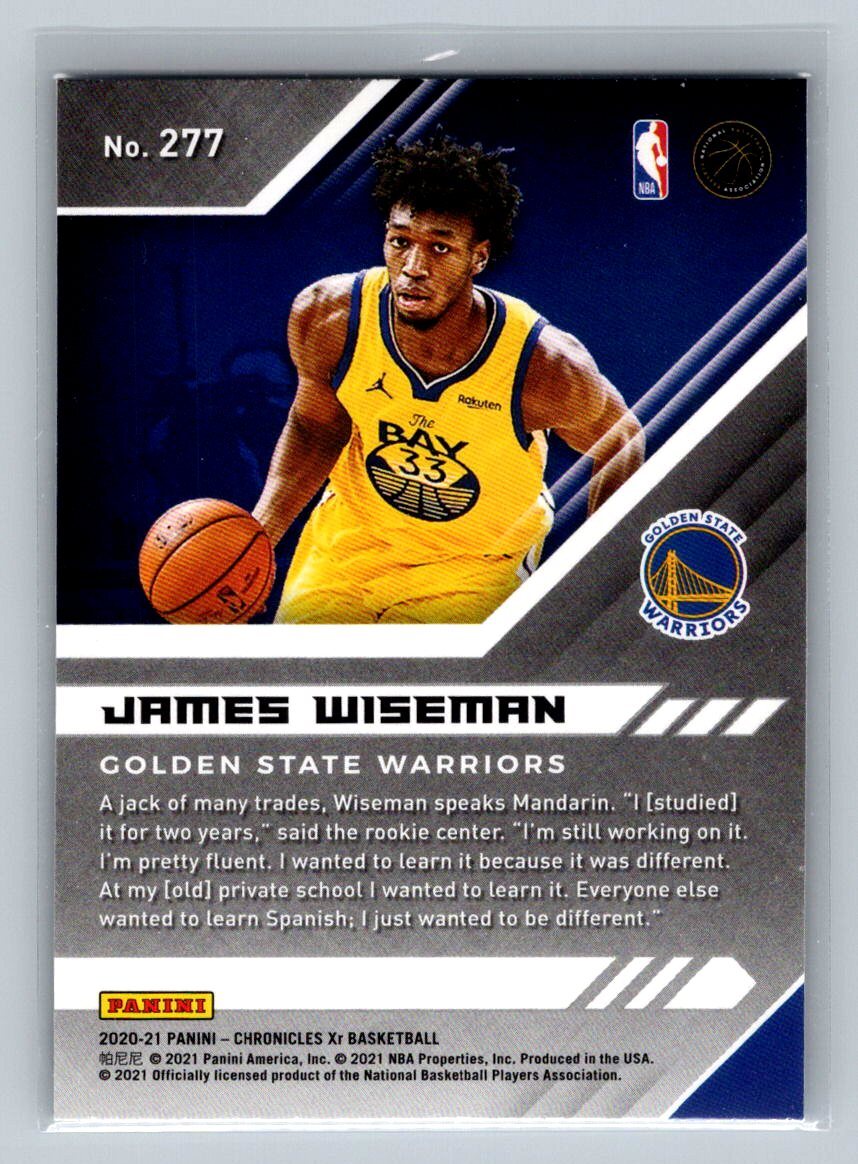 2020-21 Panini Chronicles XR #277 James Wiseman | eBay
