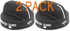 (2 PACK) Whirlpool Range Burner Knob Black 8273103 WP8273103 PS393678