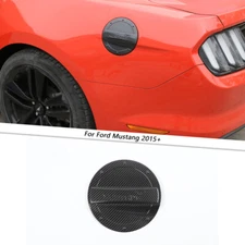 Gas Door Tank Cover for Ford Mustang 2015-2022 Fuel Filler Cap Trim Carbon Fiber