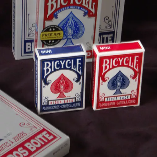 BICYCLE RIDER BACK MINI STANDARD INDEX POKER PLAYING CARDS MAGIC TRICKS RED NEW - Picture 3 of 4
