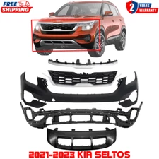 Front Bumper Cover Primed & Grille Assembly Chrome For 2021-2023 Kia Seltos