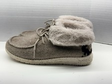 Hey Dude Women's Sz 6 Britt Leopard Trim w/ Fold Down Faux Fur Lining Shoes
