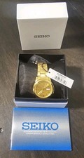 Seiko Men's Watch Seiko 5 Automatic Gold Dial Stainless Steel Bracelet SNKE56K1