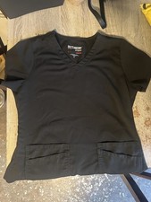 Barco Grey's Anatomy Black Two Pocket V-Neck Scrub Top Women's Medium