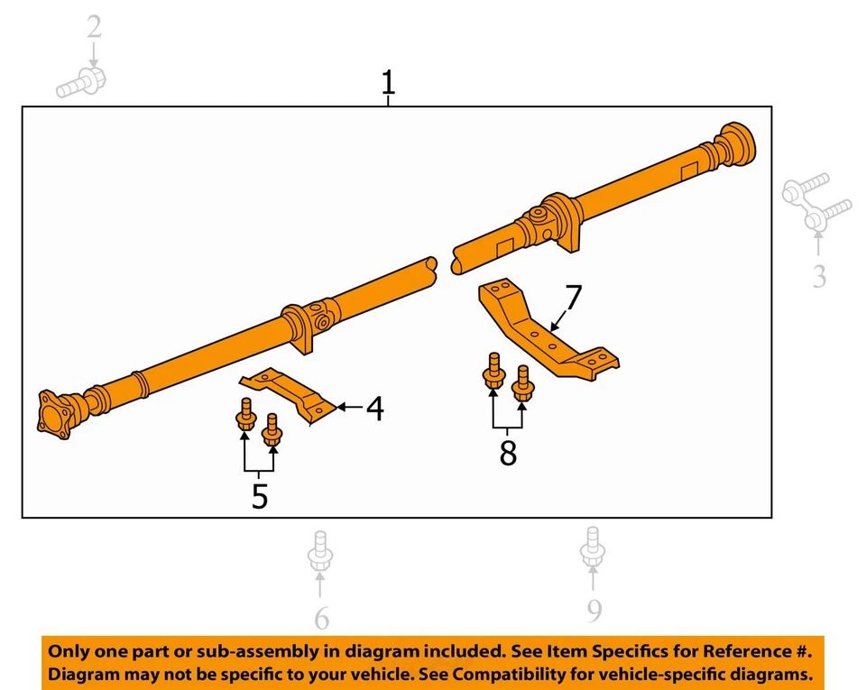 Rear Drive Shaft Assembly Fits 15-19 FLEX 598485 - Image 3 of 4