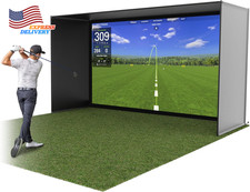 Golf Simulator Enclosure Nets Complete Set with Frame and HD Impact Screen Kit