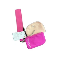 NWOT Lululemon Dual Pouch Wristlet Pow Pink Tone / Flush Pink FREE SHIPPING