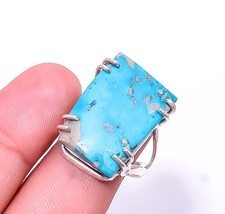 Turquoise Solitaire 925 Sterling Silver Ring s.9.5 R67, Christmas Gift