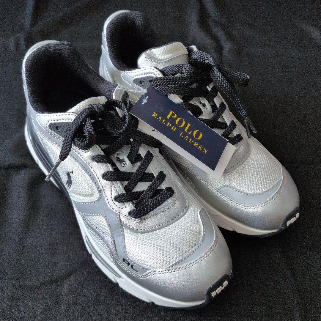 Polo Ralph Lauren Men's Sneakers Gray/White/Silver 26.5cm New In Box