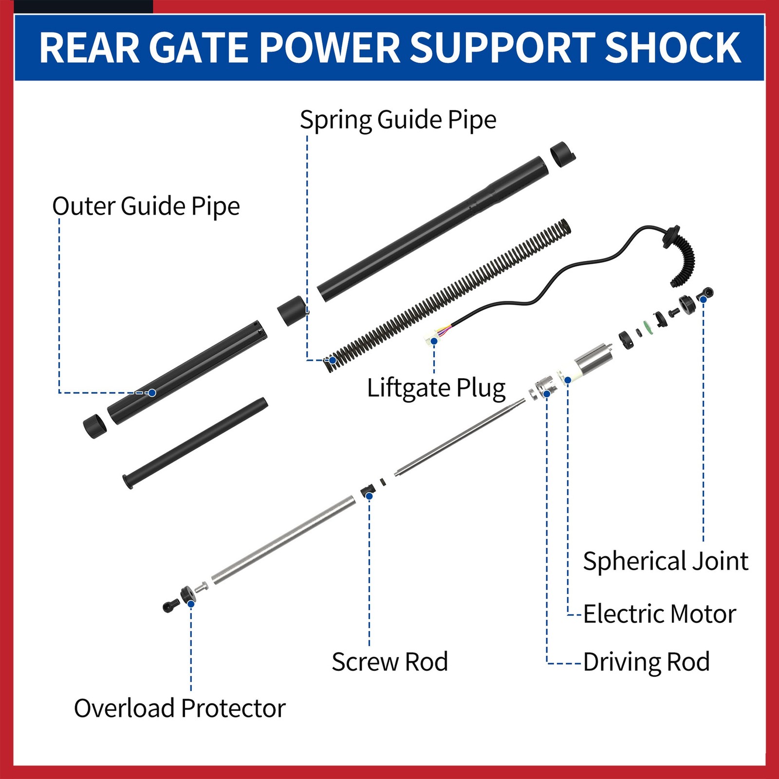 Rear LH RH Tailgate Power Lift Support for Kia Sorento 2016-2020 81770C5100