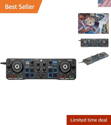 #ad Lightweight DJ Controller with Pressure Sensitive Jog Wheels amp; LED Lighting $179.99