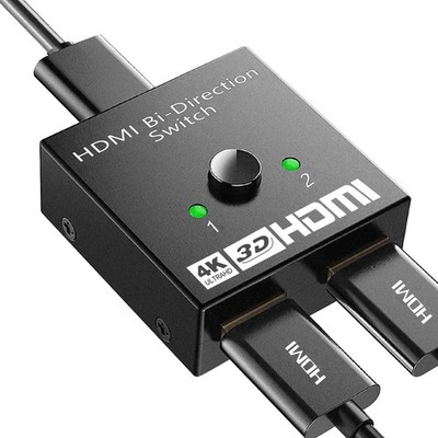 Bi-directional HDMI Switch Splitter 1 in to 2 Out For 4K 3D 1080 HDCP HDTV PC US