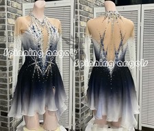 Figure Skating Dress Women's / Girls' Ice Skating Dress black dyeing handmade
