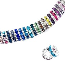 100pcs 10mm SilverPlated Czech Crystal Rhinestone Spacer Beads for DIY Jewelry