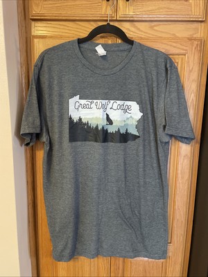 Great Wolf Lodge Grey Tshirt Mens Size Large Pa Pack Park Resort