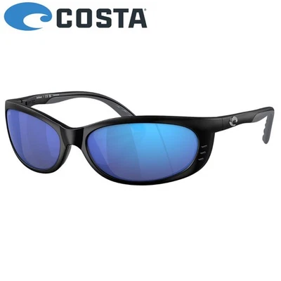 Lunettes de soleil polarisées COSTA FATHOM monture noire mate/verres miroir b... - Photo 1/4